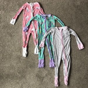 Little Sleepies Lot of 3 zips Sz 6-12mo